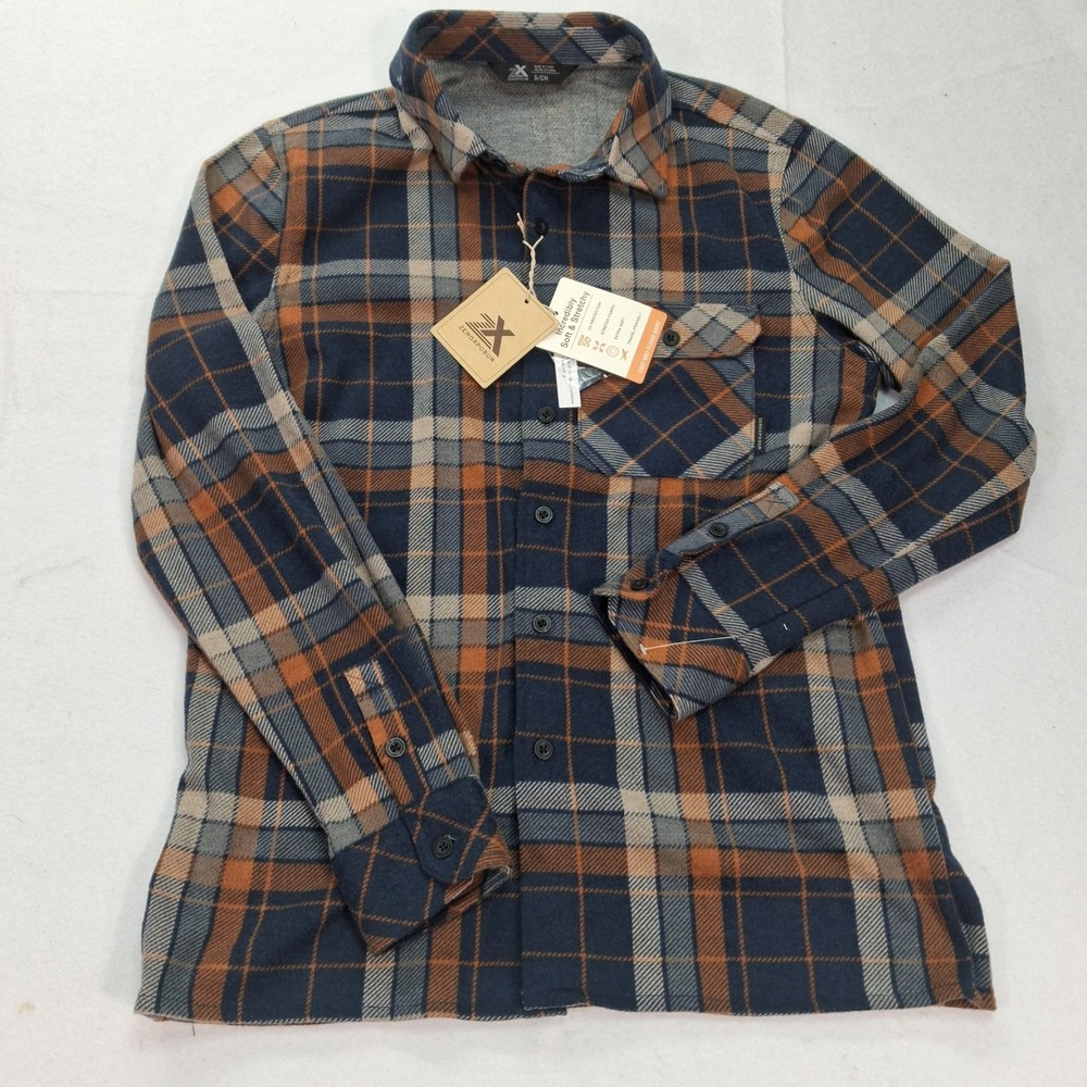 ZeroXposur Shirt Mens S D86850 Nvy Cliff Plaid Button-Down NEW